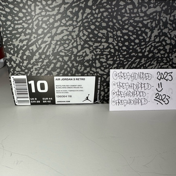 NWT 2018 JORDAN 3 RETRO HALL OF FAME “KATRINA” MENS SZ 10 DEADSTOCK OG ALL - Picture 12 of 16